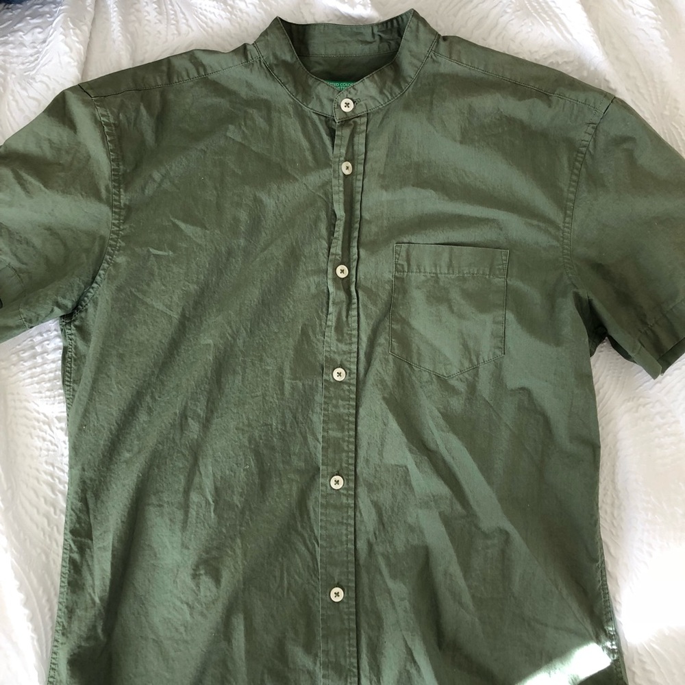 Green Button up - Picture 3 of 4